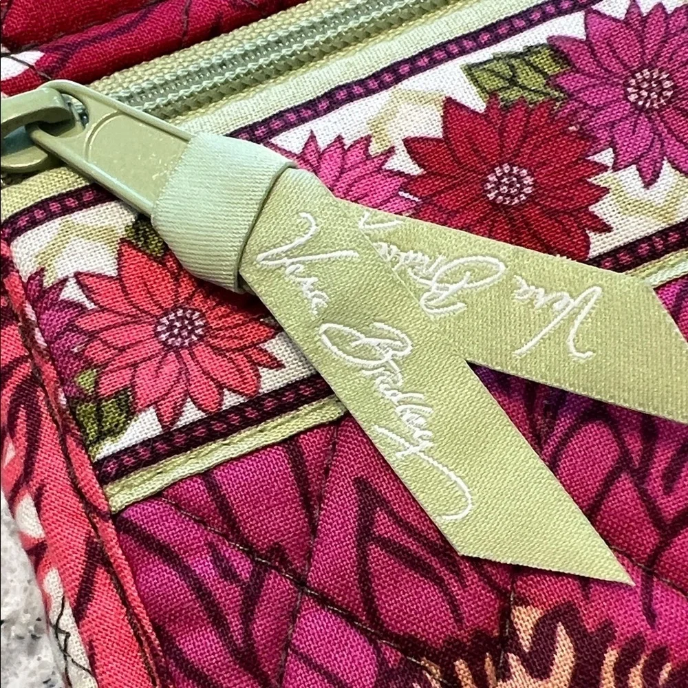 Vera Bradley Pink and Green Floral Crossbody Bag 6.5